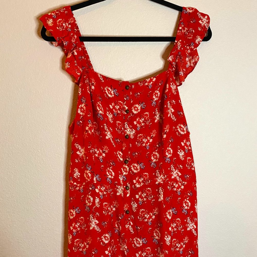 Red Floral Jumpsuit- Tall